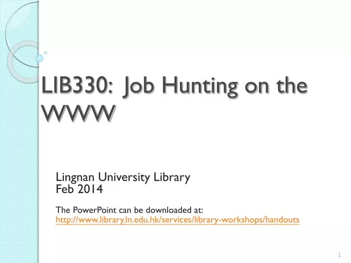 lib330 job hunting on the www