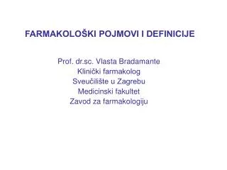 farmakolo ki pojmovi i definicije