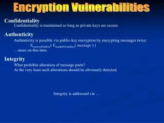 Encryption Vulnerabilities