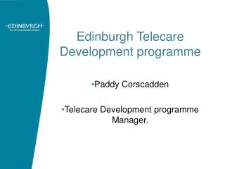 Edinburgh Telecare Development programme
