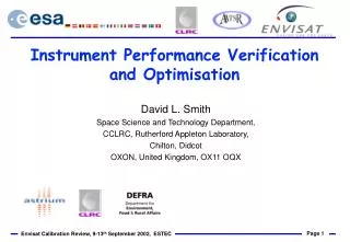 Instrument Performance Verification and Optimisation