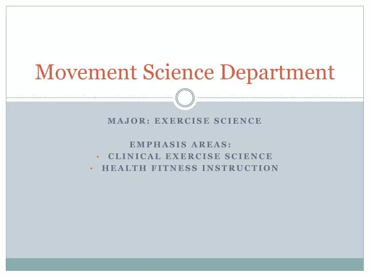 movement science department