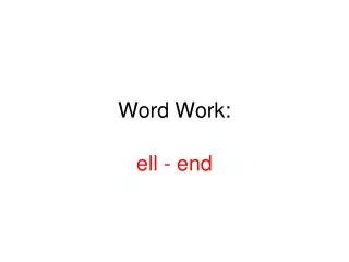 Word Work: