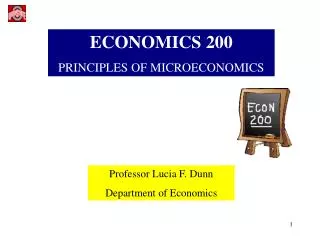 ECONOMICS 200 PRINCIPLES OF MICROECONOMICS