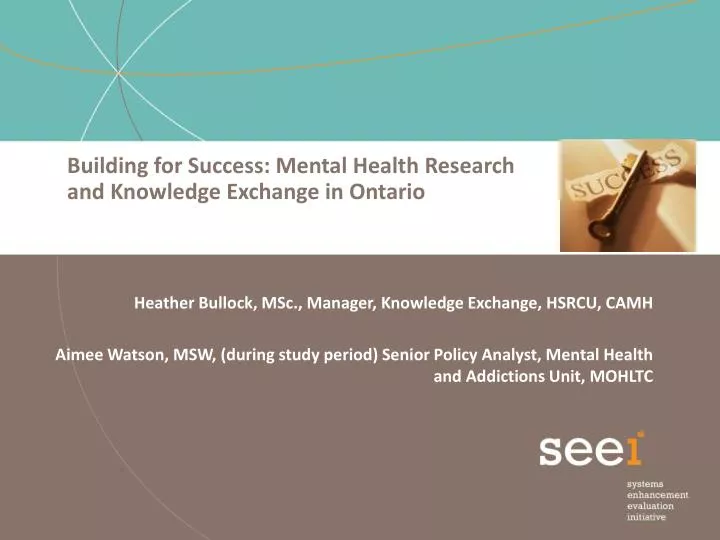 building for success mental health research and knowledge exchange in ontario