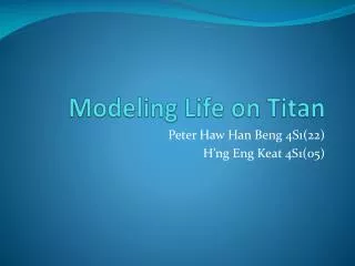 Modeling Life on Titan