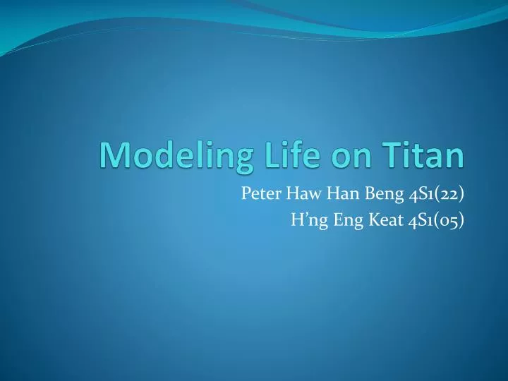 modeling life on titan