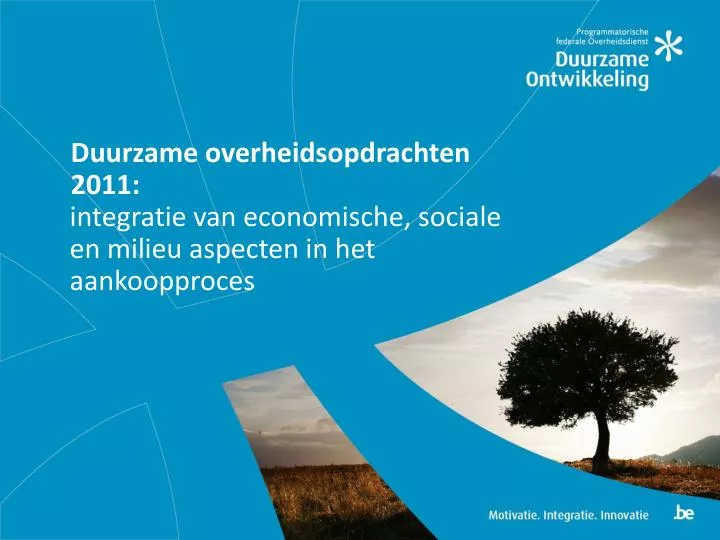 duurzame overheidsopdrachten 2011
