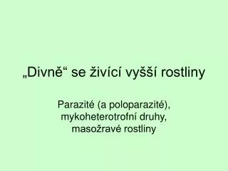 divn se iv c vy rostliny
