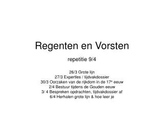 regenten en vorsten repetitie 9 4