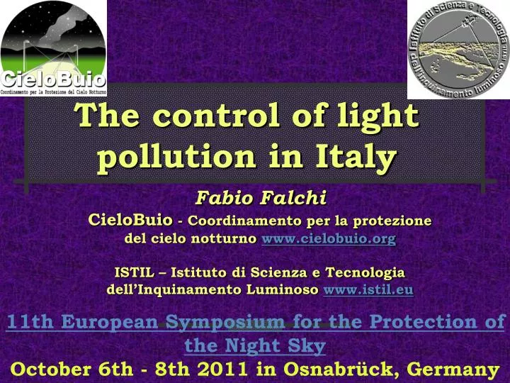 the control of light pollution in italy
