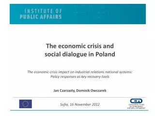 The economic crisis and social dialogue in Poland