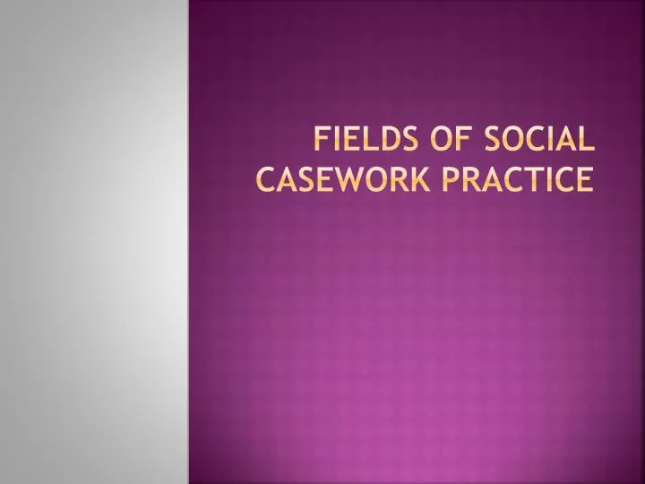 fields of social casework practice