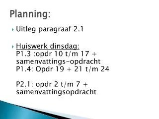 planning