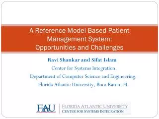 A Reference Model Based Patient Management System: Opportunities and Challenges