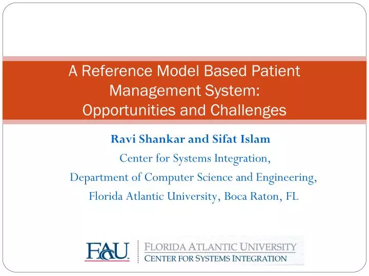 a reference model based patient management system opportunities and challenges