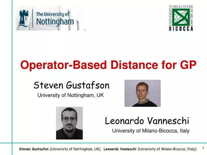 operator based distance for gp