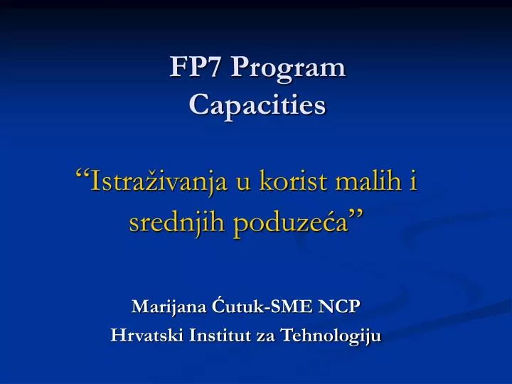 fp7 program capacities