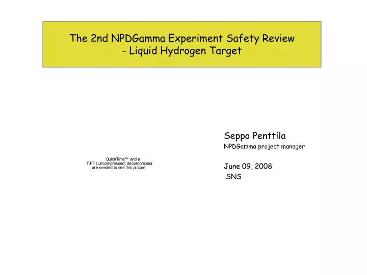 the 2nd npdgamma experiment safety review liquid hydrogen target