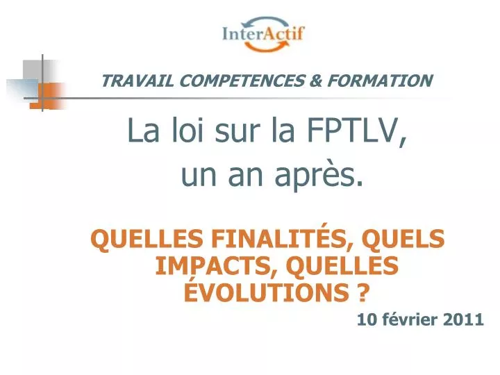 travail competences formation