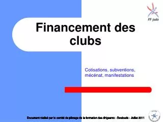 financement des clubs