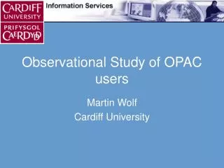 Observational Study of OPAC users