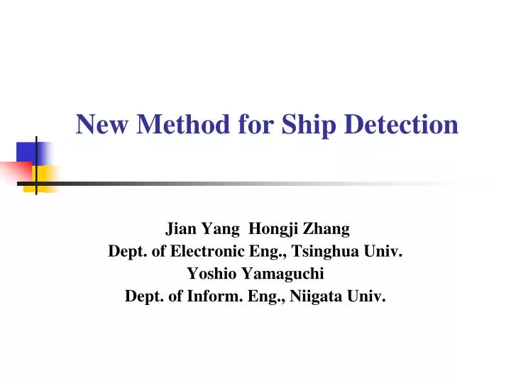 new method for ship detection