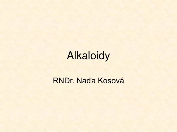 alkaloidy