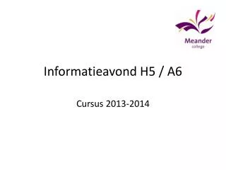 informatieavond h5 a6