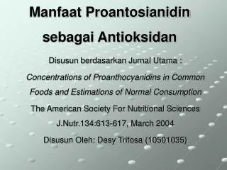 manfaat proantosianidin sebagai antioksidan