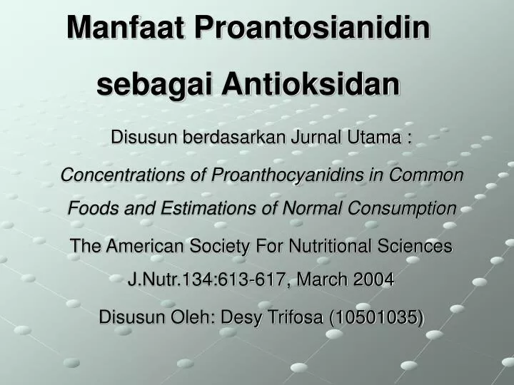 manfaat proantosianidin sebagai antioksidan