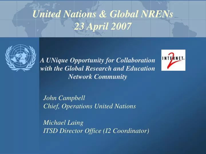 united nations global nrens 23 april 2007