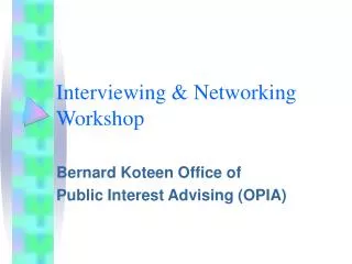 interviewing networking workshop