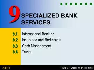 SPECIALIZED BANK SERVICES