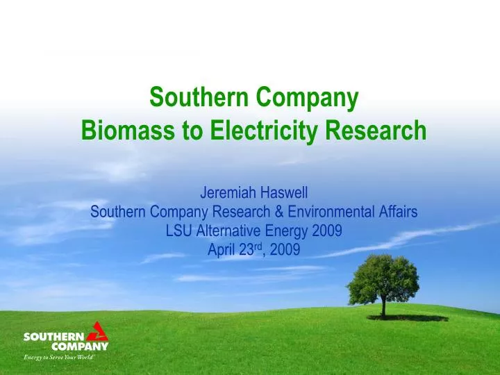 southern company biomass to electricity research