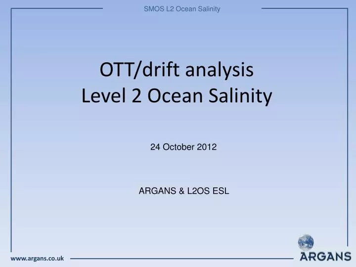 ott drift analysis level 2 ocean salinity