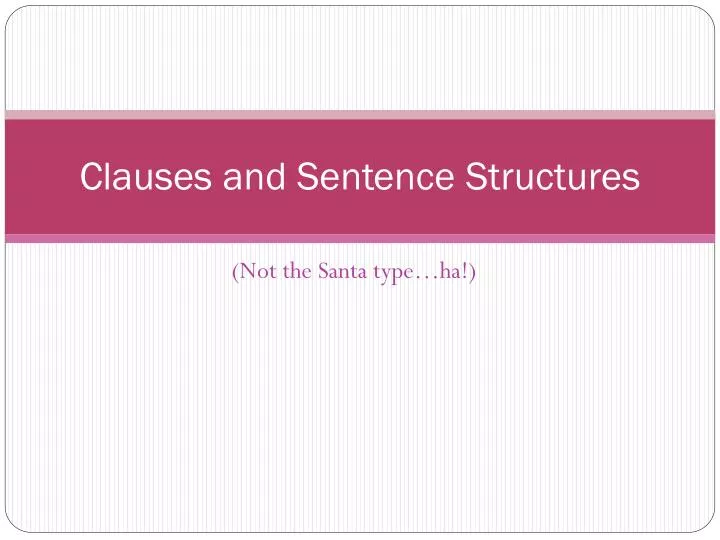 clauses and sentence structures