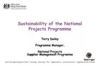 Sustainability of the National Projects Programme