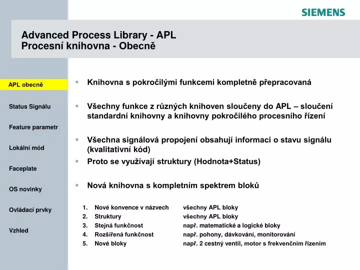 advanced process library apl procesn knihovna obecn