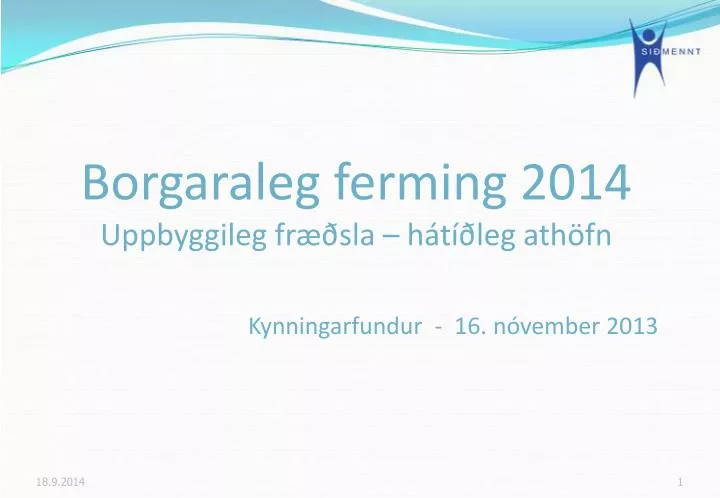 kynningarfundur 16 n vember 2013