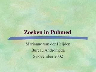 zoeken in pubmed