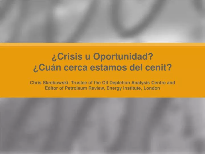 crisis u oportunidad cu n cerca estamos del cenit