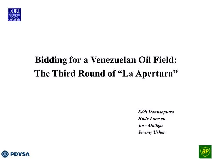 bidding for a venezuelan oil field the third round of la apertura