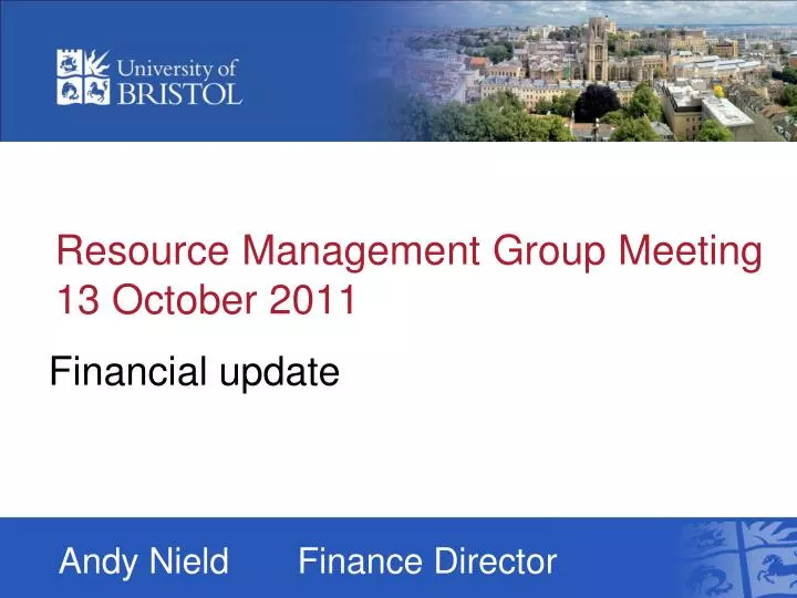 resource management group meeting 13 october 2011