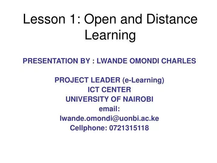 lesson 1 open and distance learning