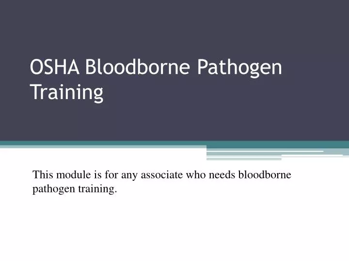 osha bloodborne pathogen training