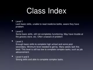 Class Index