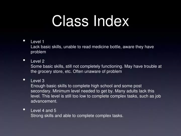 class index