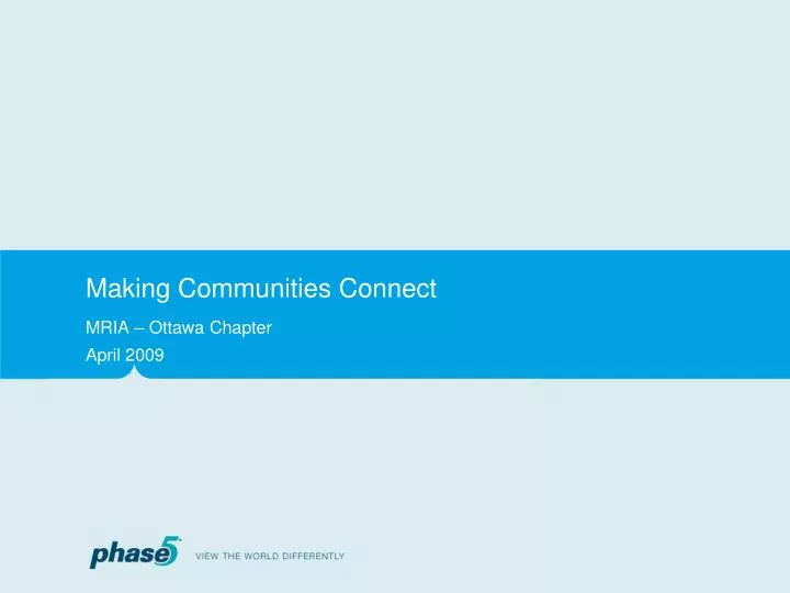 making communities connect