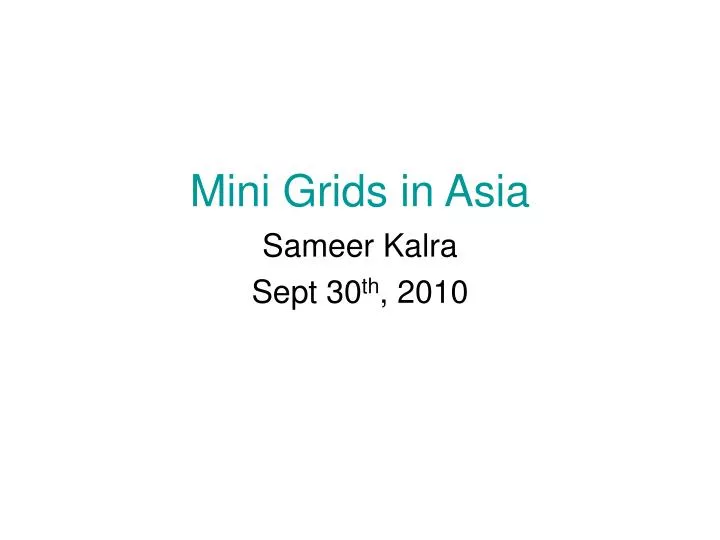 mini grids in asia